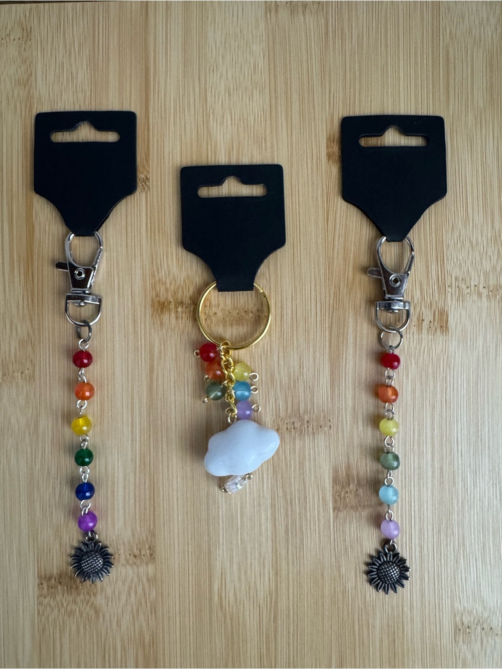 Beaded Rainbow Keychains (Set of 3)